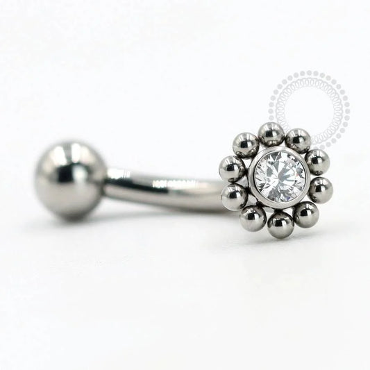 TN707 Navel Piercing Sol Titânio